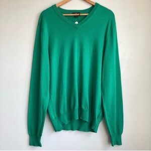 NWT Brooks Brothers Men's Supima Cotton green V-Neck Sweater Size L